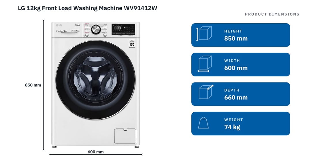 LG 12kg Front Load Washing Machine WV91412W