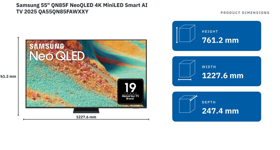 Samsung 55" QN85F NeoQLED 4K MiniLED Smart AI TV 2025 QA55QN85FAWXXY