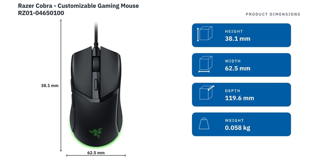 Razer Cobra - Customizable Gaming Mouse RZ01-04650100