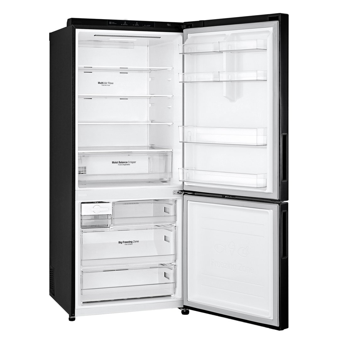 LG 420L Bottom Mount Fridge Black Steel GB455BTL