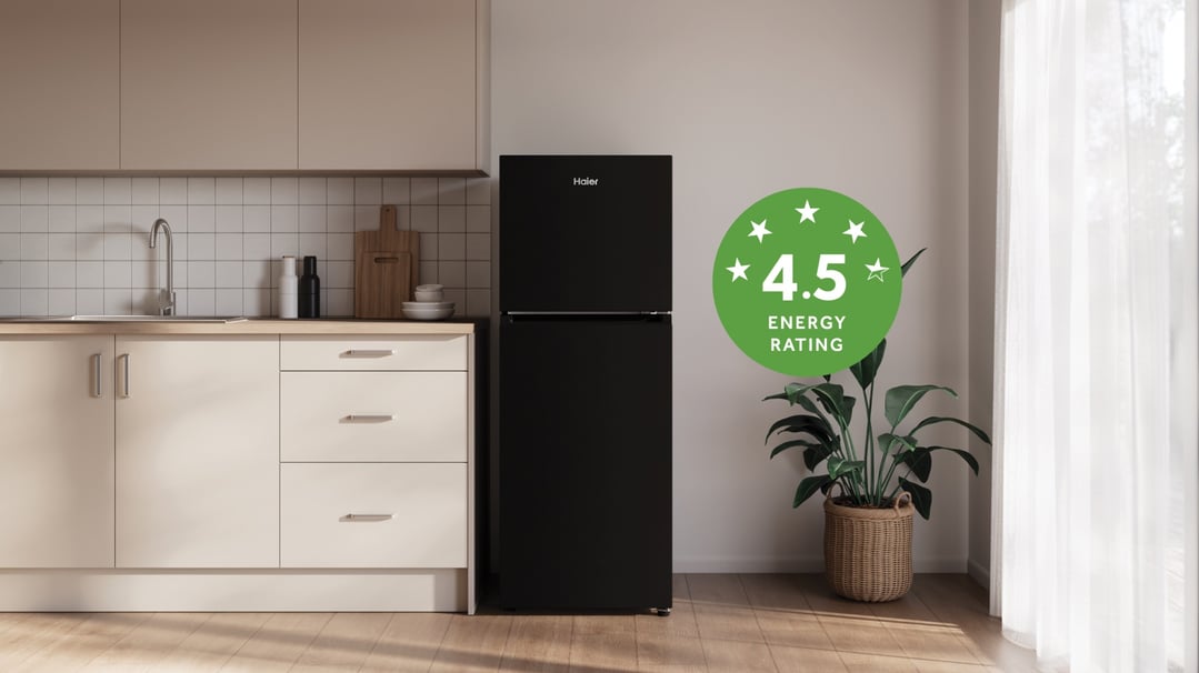 Haier 208L 300 Series Refrigerator Black Top Freezer HRF210TG