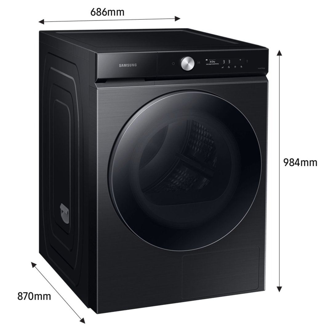 Samsung 10kg Bespoke AI Hybrid Heat Pump Dryer - Black DV10B9750CV