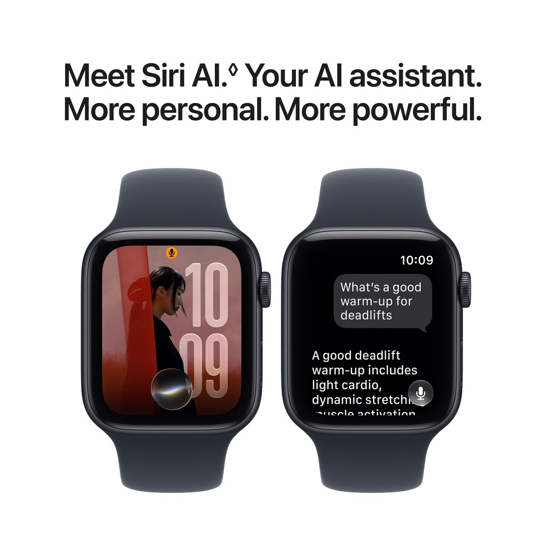 Apple Watch SE 3 GPS + Cellular 44mm Midnight Aluminum Case with Navy Blue Sport Band - M/L MJLT4X/A
