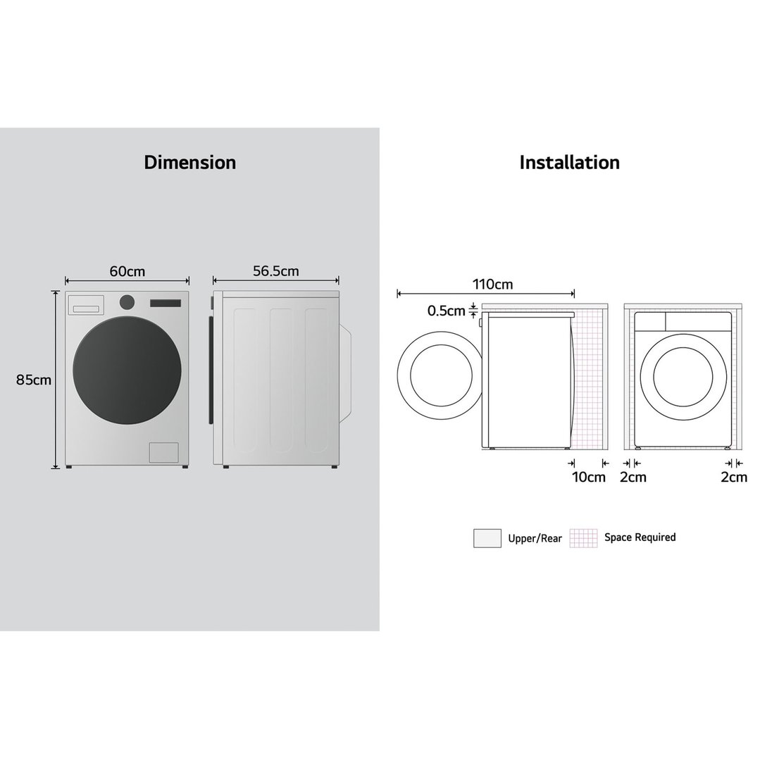 LG 10kg Series 3 Front Load Washer - AI Wash - White WX3-1410W