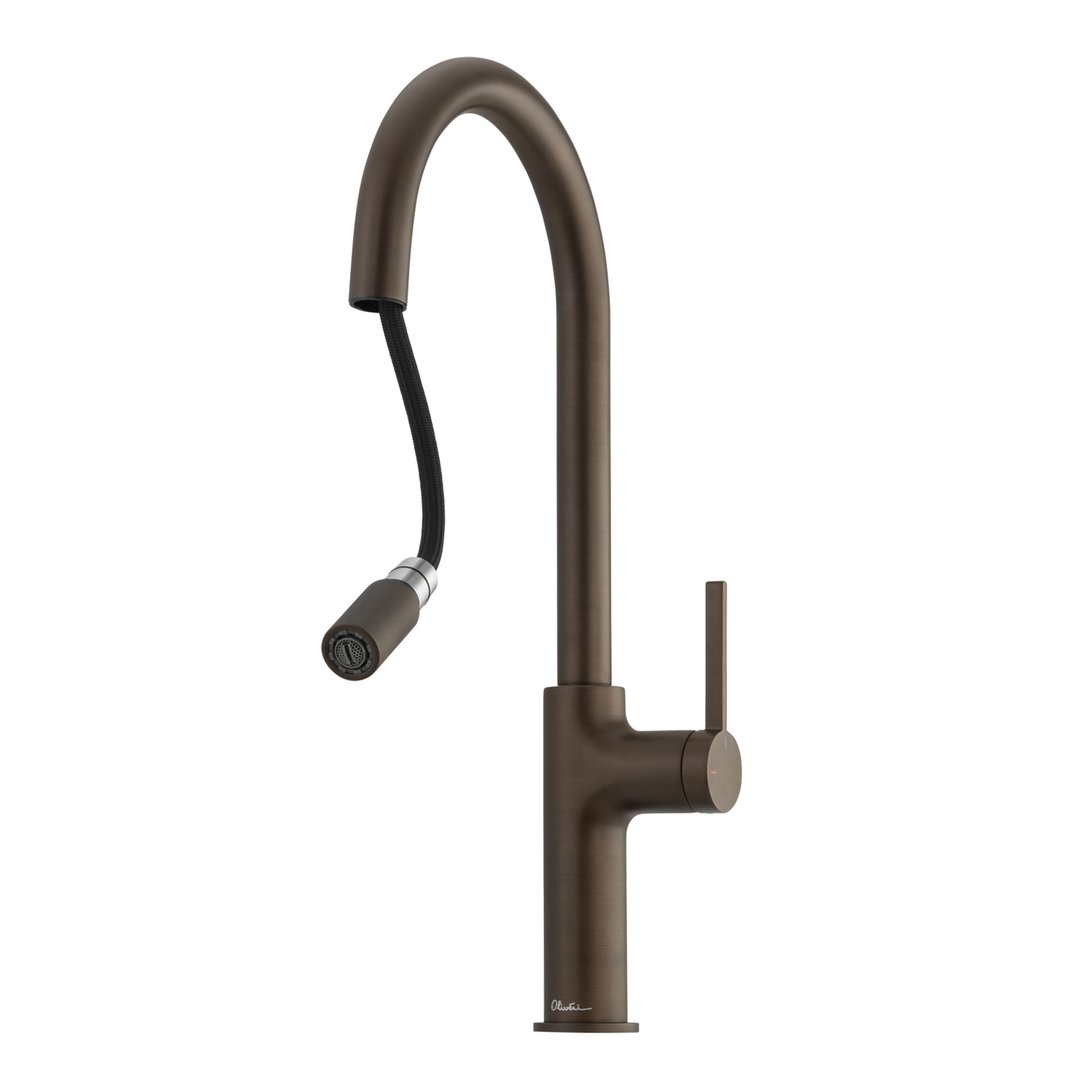 Oliveri Vilo Goose Neck Pull Out Mixer Antique Bronze VT2400-AB
