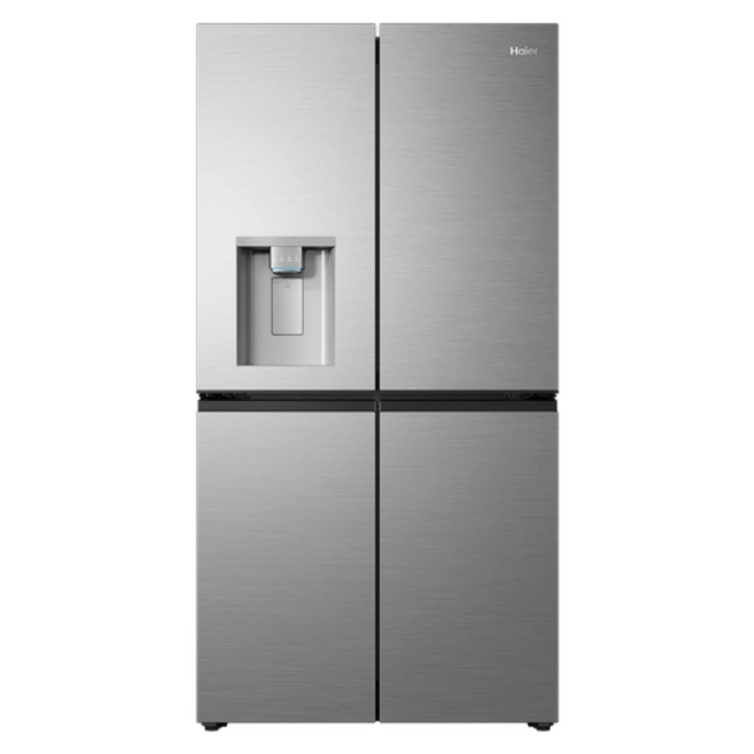 Haier 624L, Quad Door Refrigerator Freezer, Ice & Water, Plumbed, Satina HRF690YZS