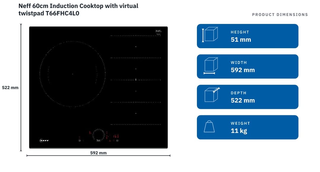 Neff 60cm Induction Cooktop with virtual twistpad T66FHC4L0