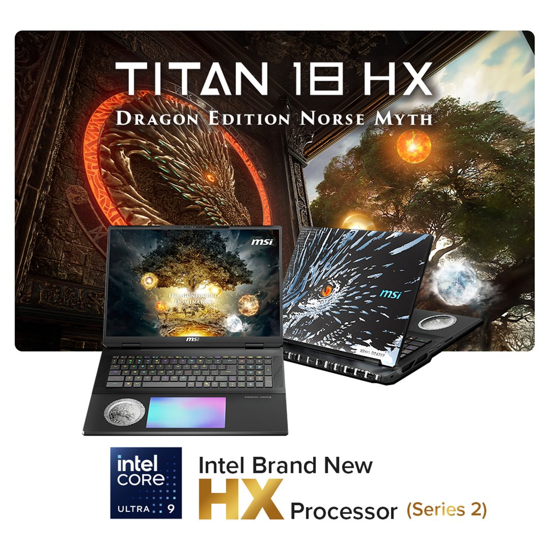 MSI Titan 18 HX Dragon Edition Norse Myth Core Ultra 9 285HX/96GB/6TB SSD/RTX5090 24GB 18" Gaming Laptop A2XWJG-240AU