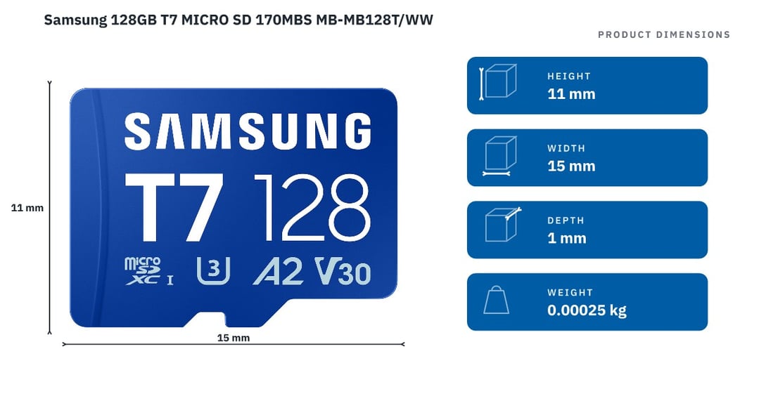 Samsung T7 microSD Card microSDXC™ UHS-I 128GB MB-MB128T/WW