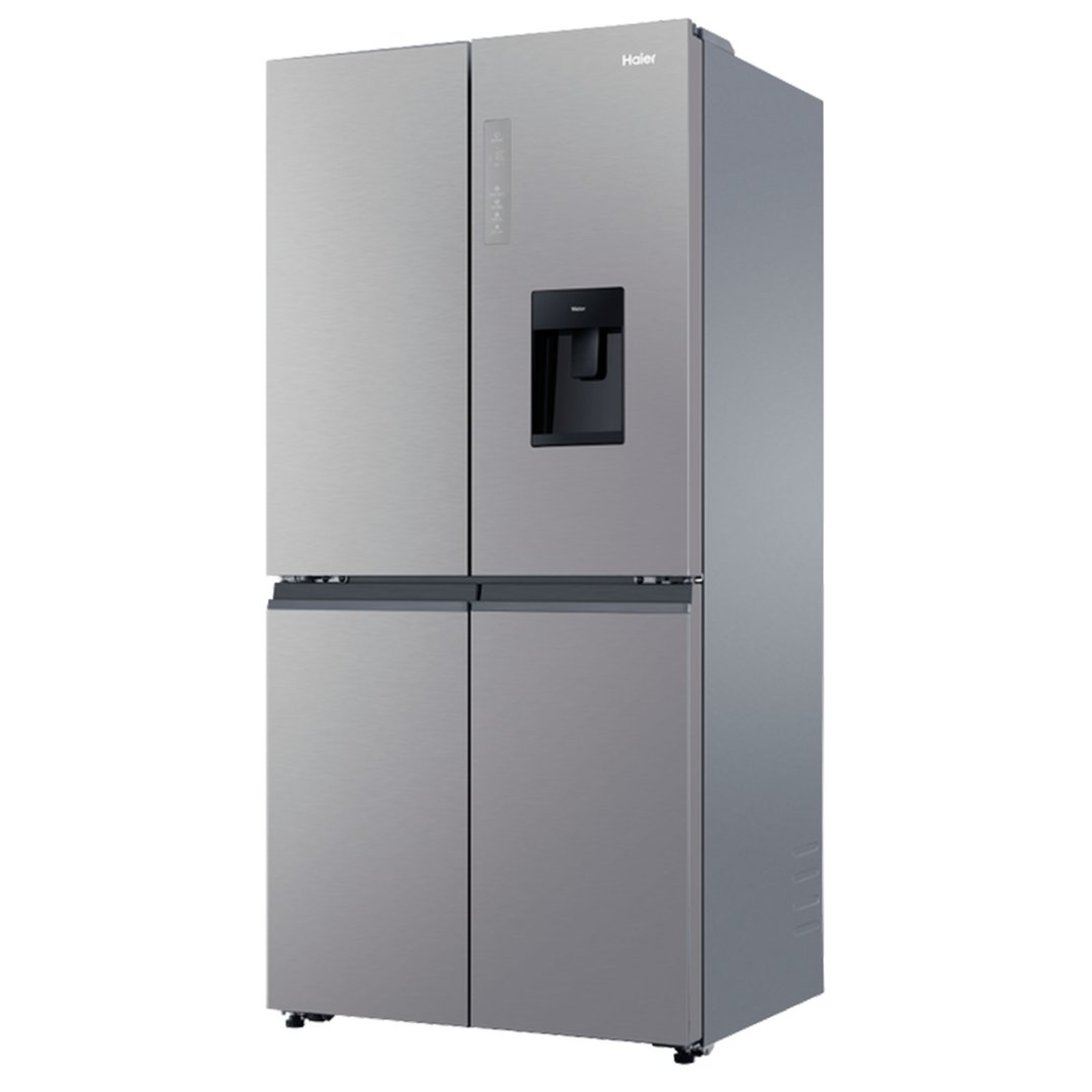 Haier Quad Door Refrigerator Freezer, 83cm, 507L, Ice & Water Satina HRF580YPS