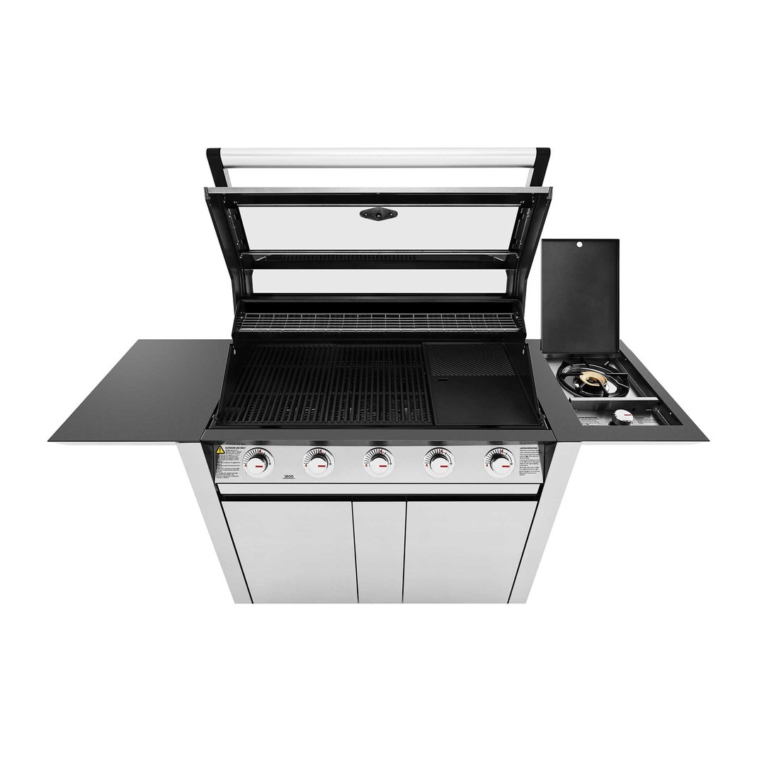 Beefeater 1600 Series 5 burner BBQ, side burner & trolley BMG1651SA