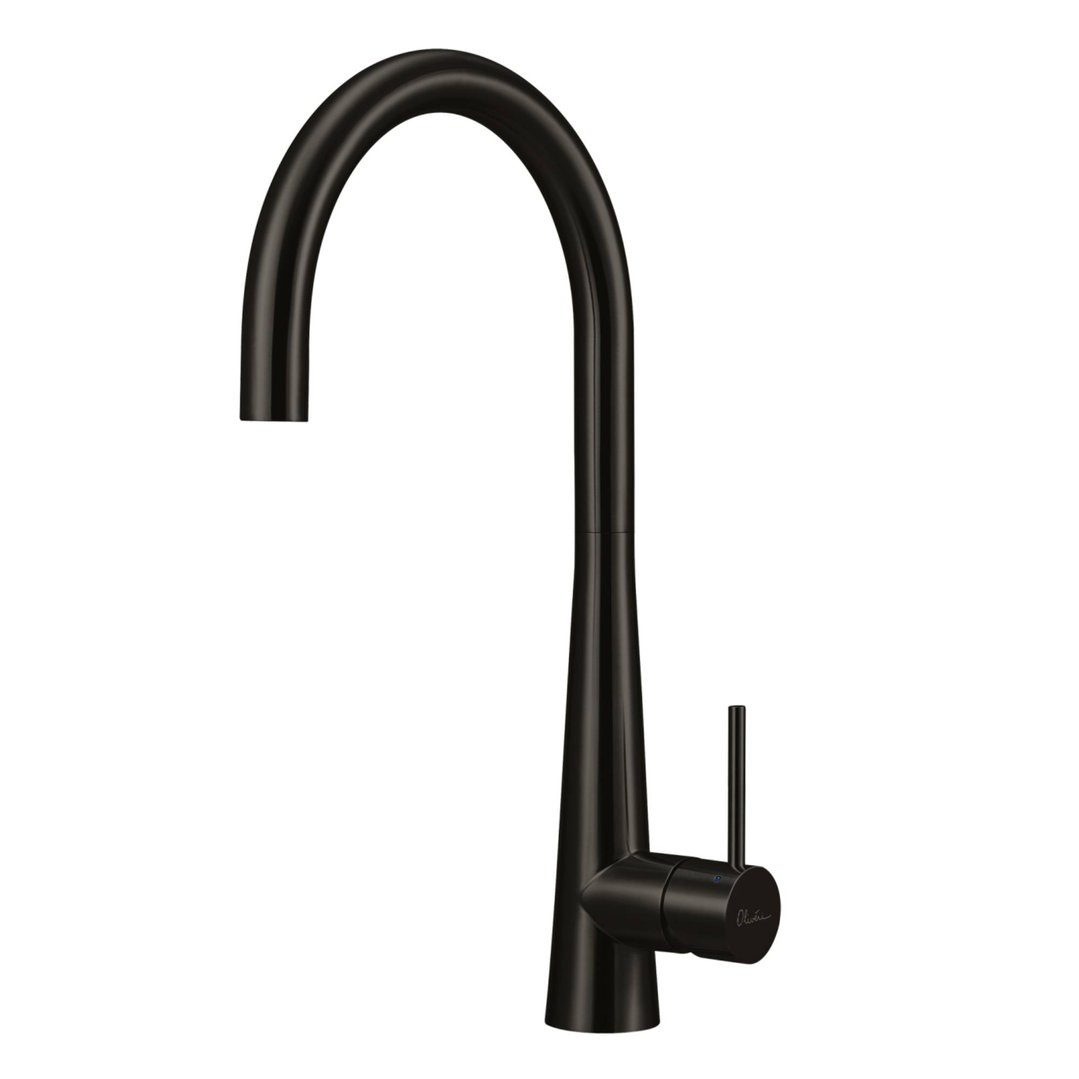 Oliveri Essente 316 Stainless Steel Goose Neck Mixer - Brushed Black SS31620-BL