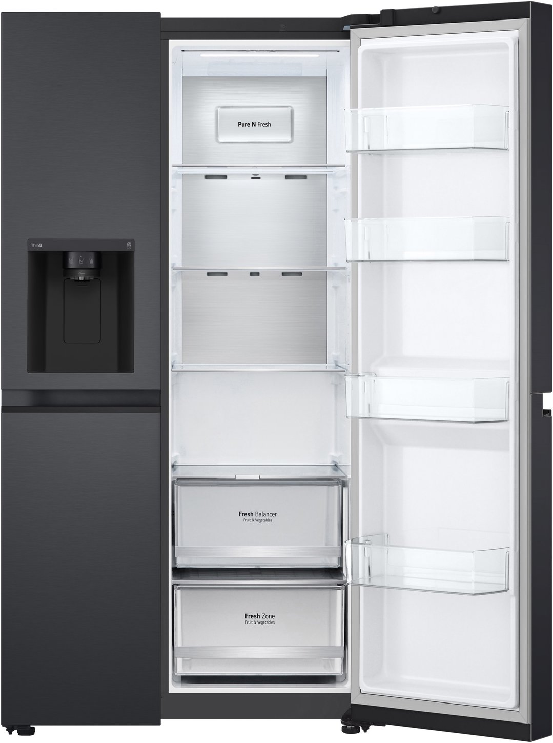 LG 635L Side by Side Fridge in Matte Black Finish GS-L600MBL