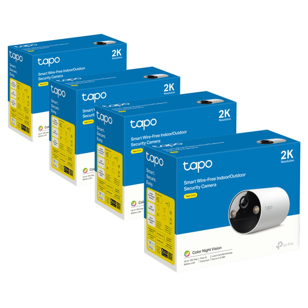 tp-link Tapo Smart Wire-Free Indoor/Outdoor Security Camera 4-pack TAPO-C410-4-PACK