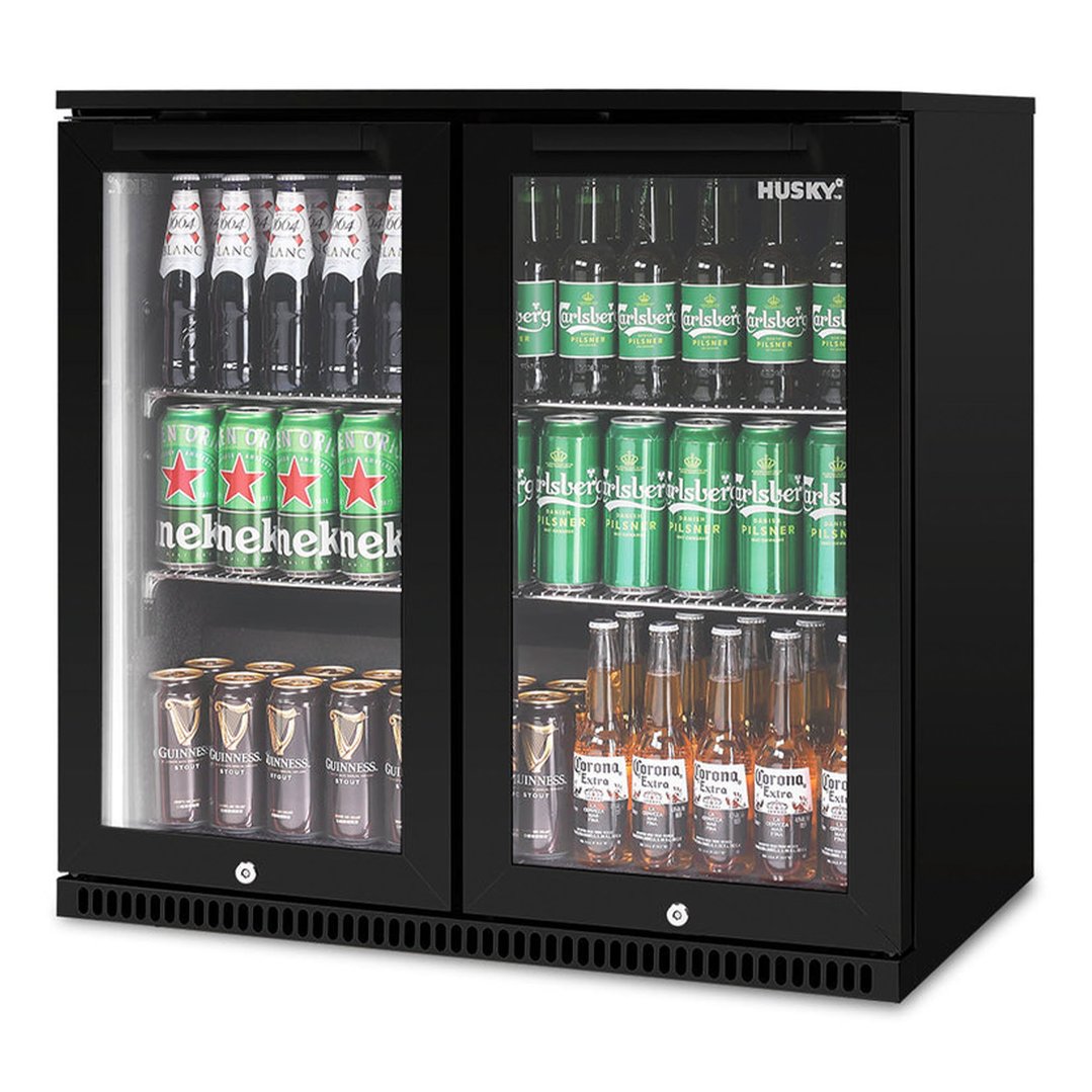 Husky 190L Alfresco Double Door Chiller in Black ALFC2BK840ELB