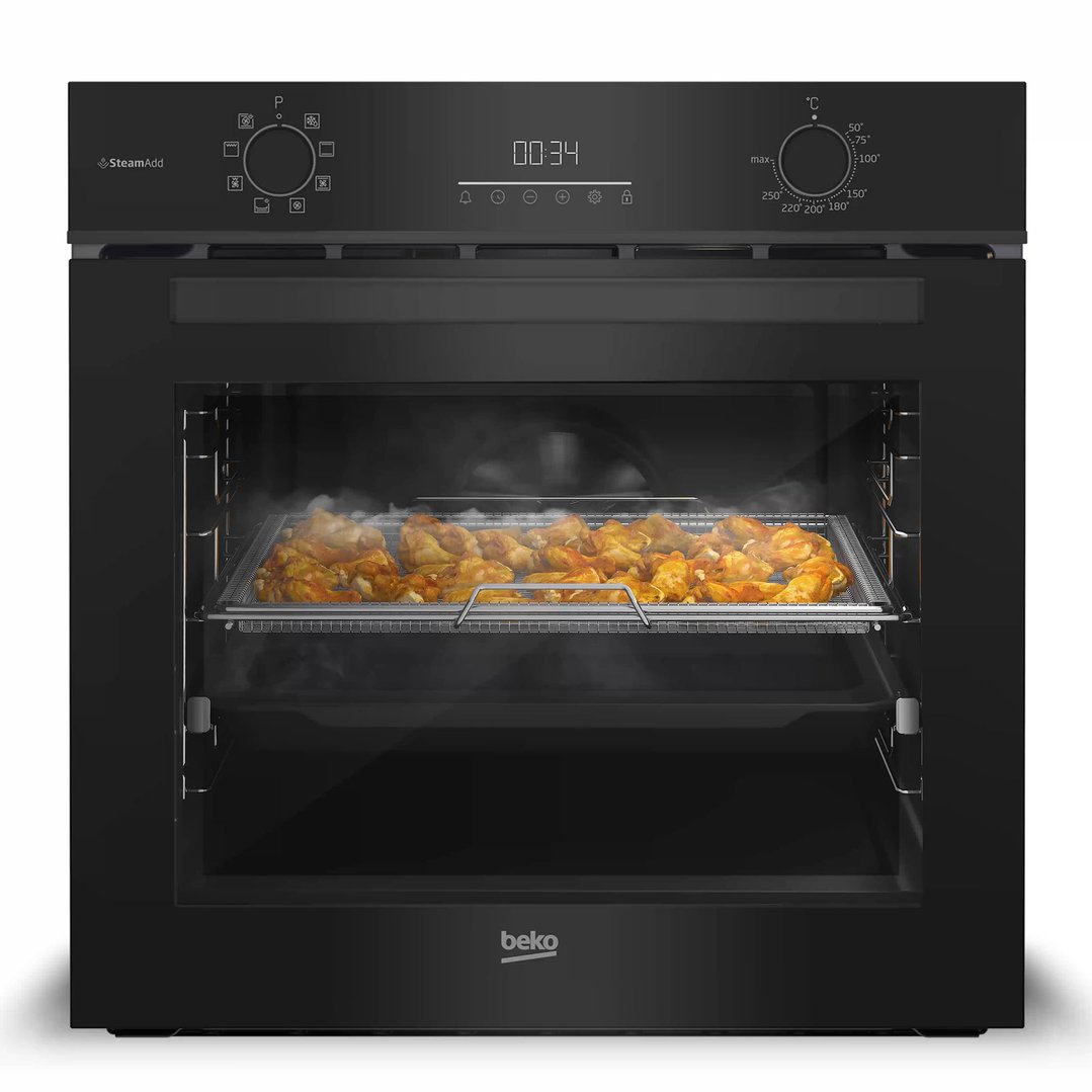 Beko 60cm Multifunction Aeroperfect Oven with SteamAdd and Airfry BBO6851MDX