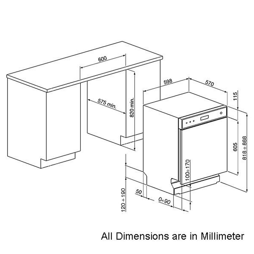 Smeg Professional Series Built Under Dishwasher DWAUP364X. Buy Online