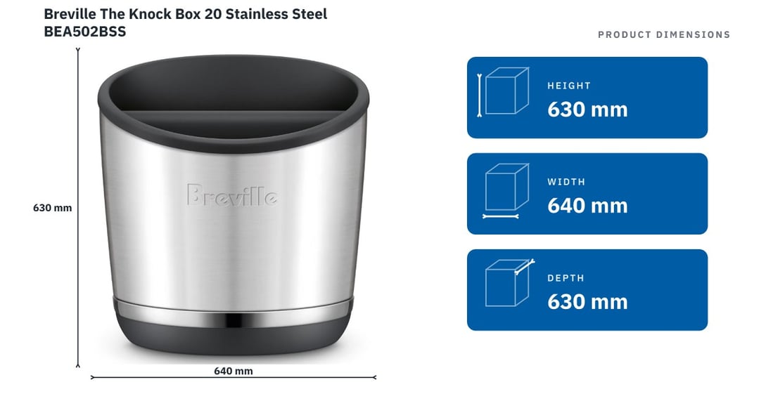 Breville The Knock Box 20 Stainless Steel BEA502BSS