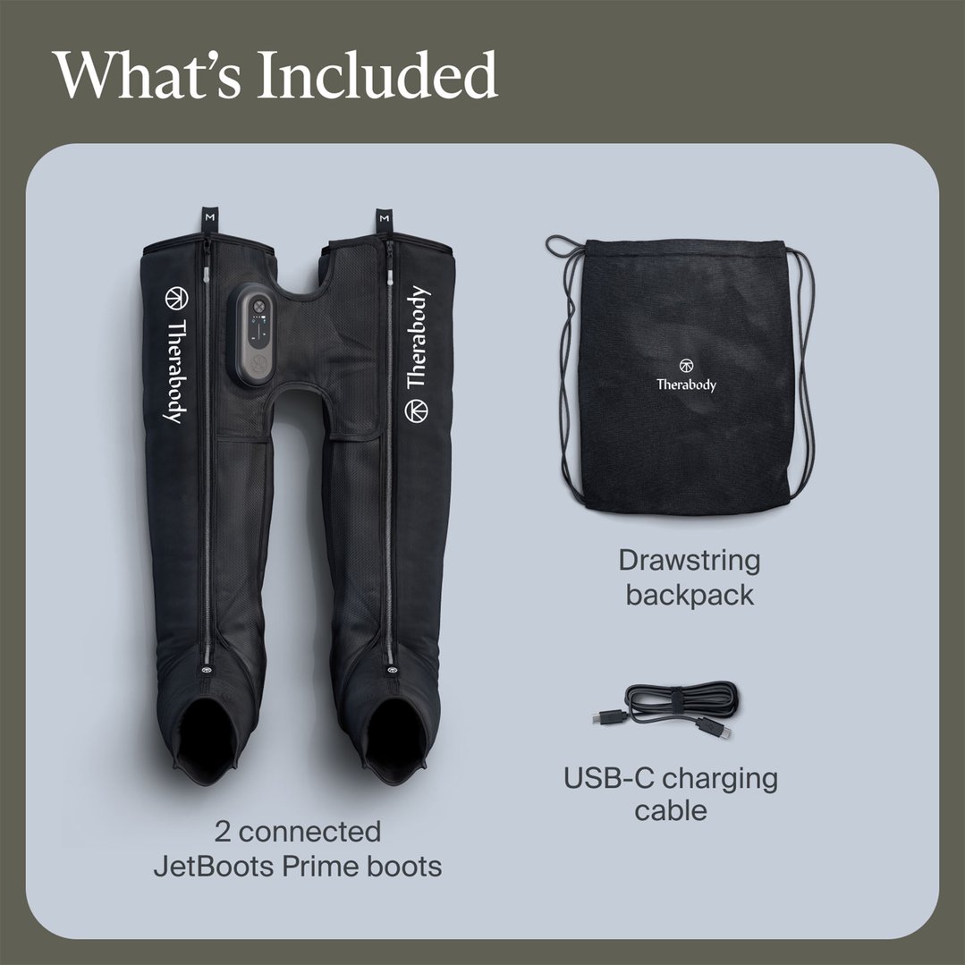 Therabody JetBoots Prime - Ultra-Portable Wireless Compression Boots For Leg Recovery - Regular JB0004131-1A1M