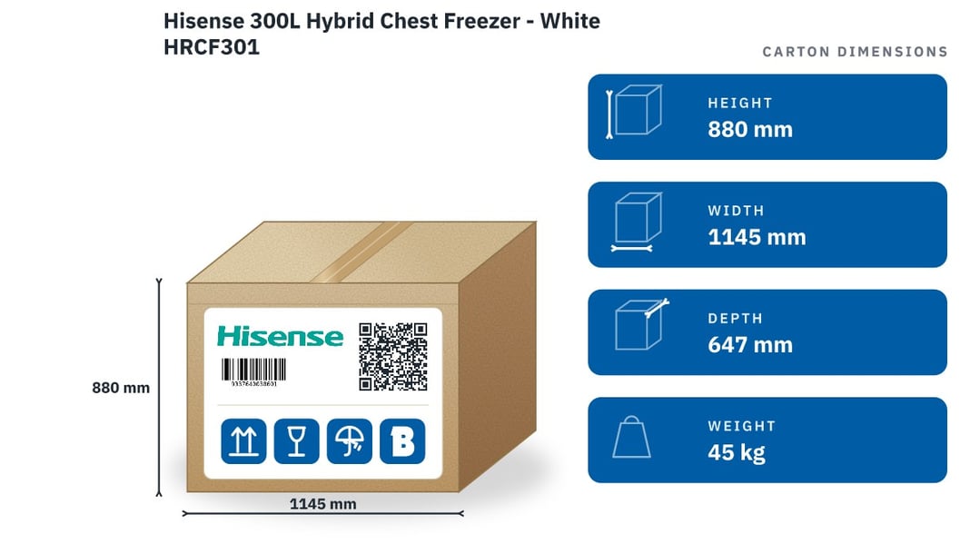 Hisense 300L Hybrid Chest Freezer - White HRCF301
