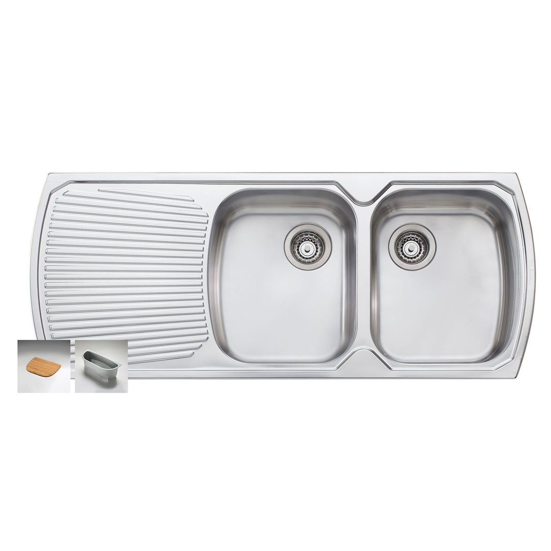 Oliveri Right-Hand Double Bowl with Drainer MO772