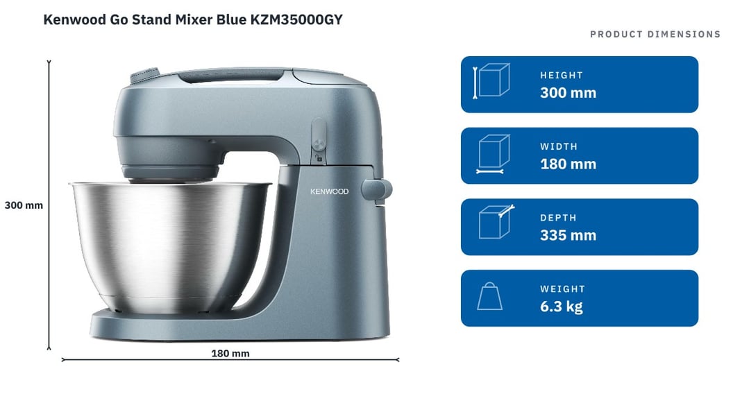 Kenwood Go Stand Mixer Blue KZM35000GY