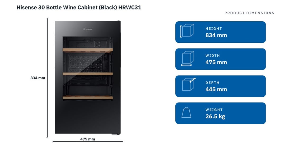 Hisense 30 Bottle Wine Cabinet (Black) HRWC31