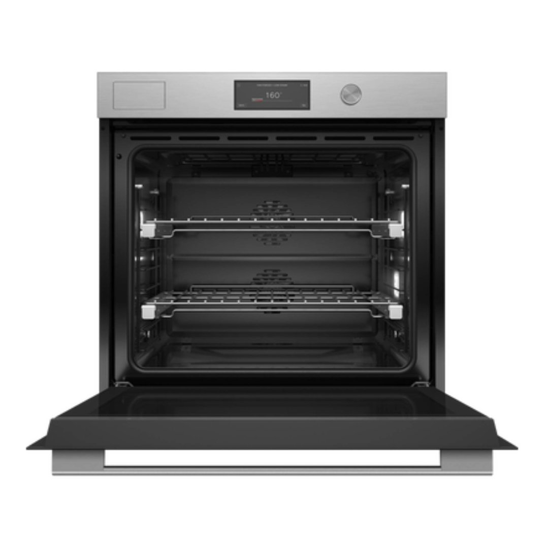 Fisher & Paykel 76cm Series 11, Contemporary Pyrolytic, Steam Assist Oven, Brushed Silver Glass OB76SCPSUDX3
