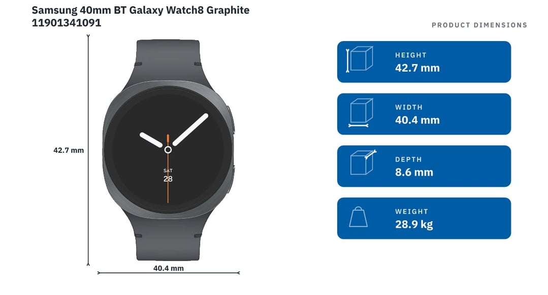 Samsung 40mm BT Galaxy Watch8 Graphite 11901341091