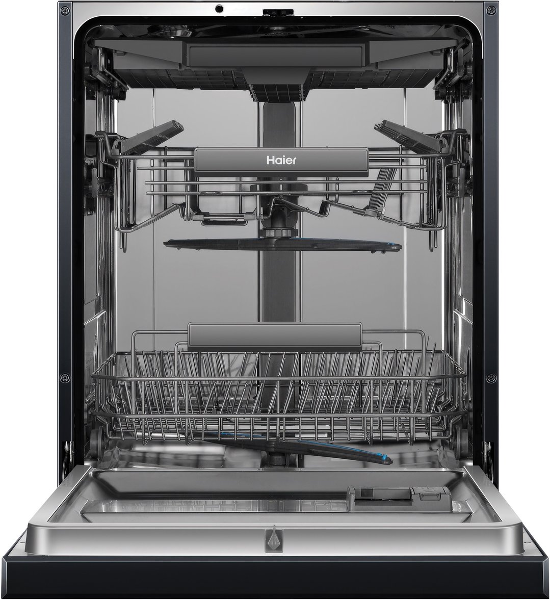 Haier 60cm Built-under Dishwasher, Steam, Black HDW15U3B1