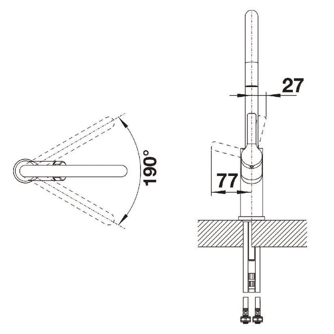 Blanco Goose Neck Pull Out Tap CARENASW