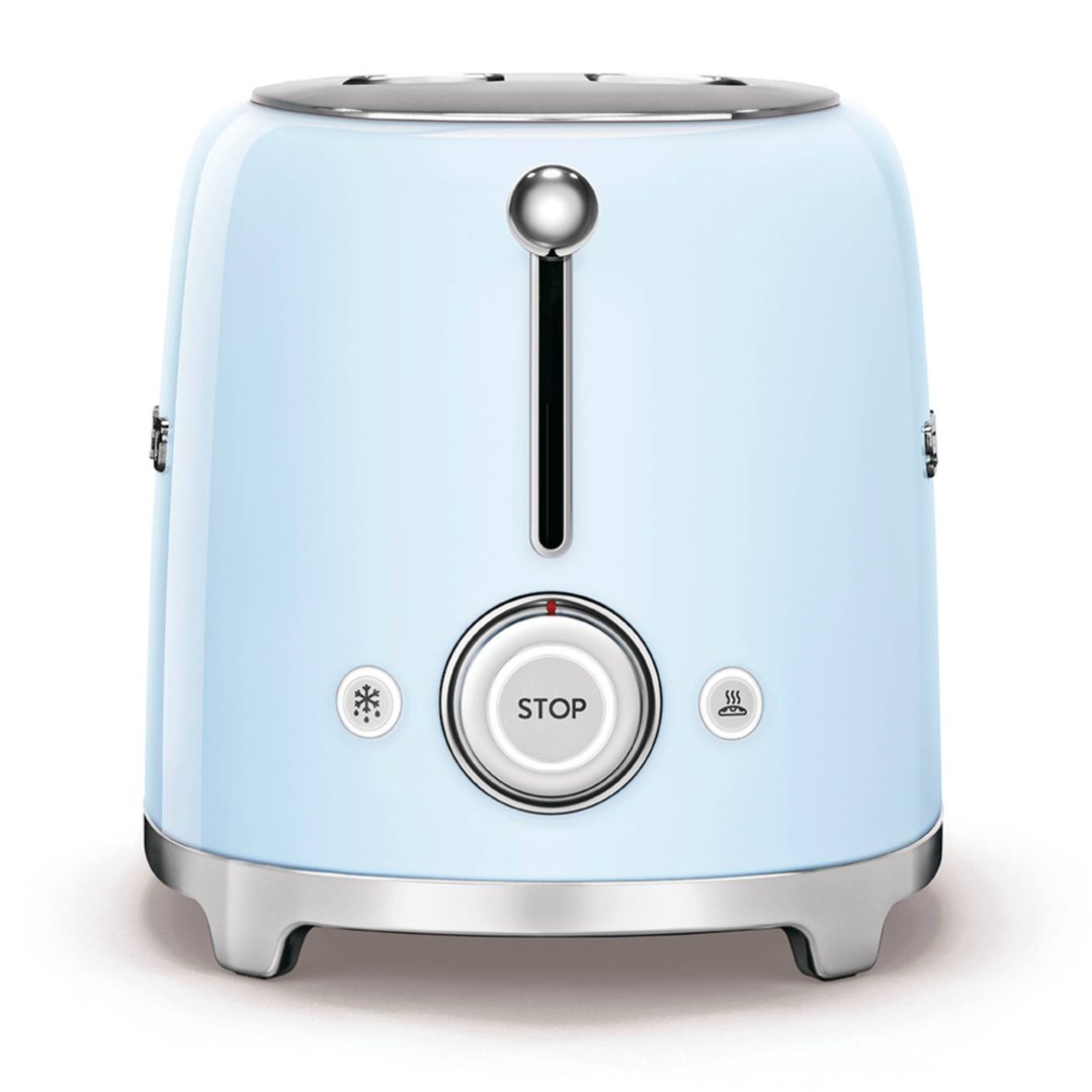 Smeg 50's Retro Style Aesthetic 4 Slice Toaster Pale Blue TSF02PBAU