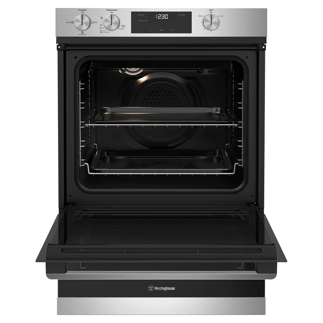 Westinghouse 60cm multifunction 3 stainless steel gas fan forced oven
