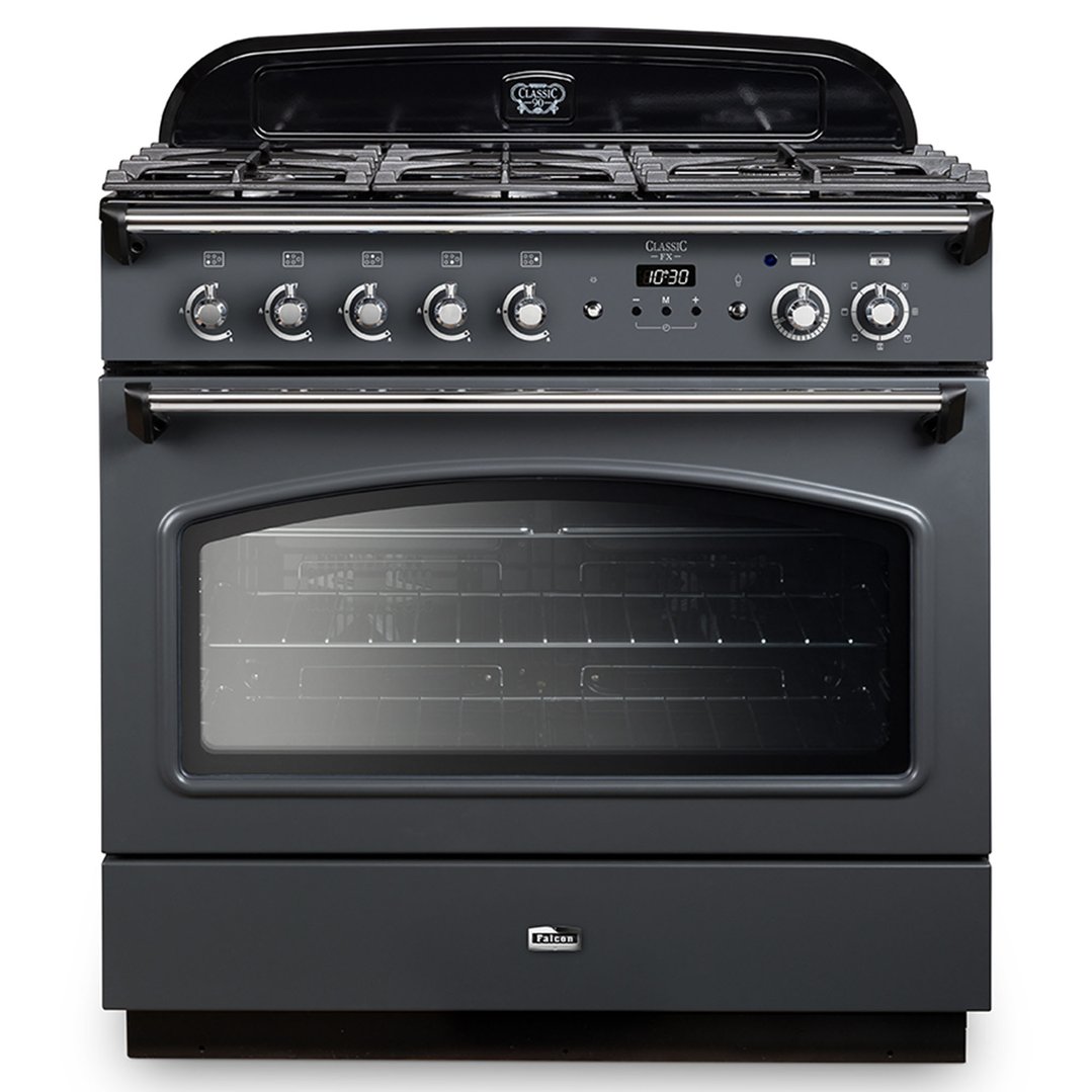 Falcon Classic FX 90cm Dual Fuel Range Cooker Slate/Chrome CLA90FXDFSL/CH