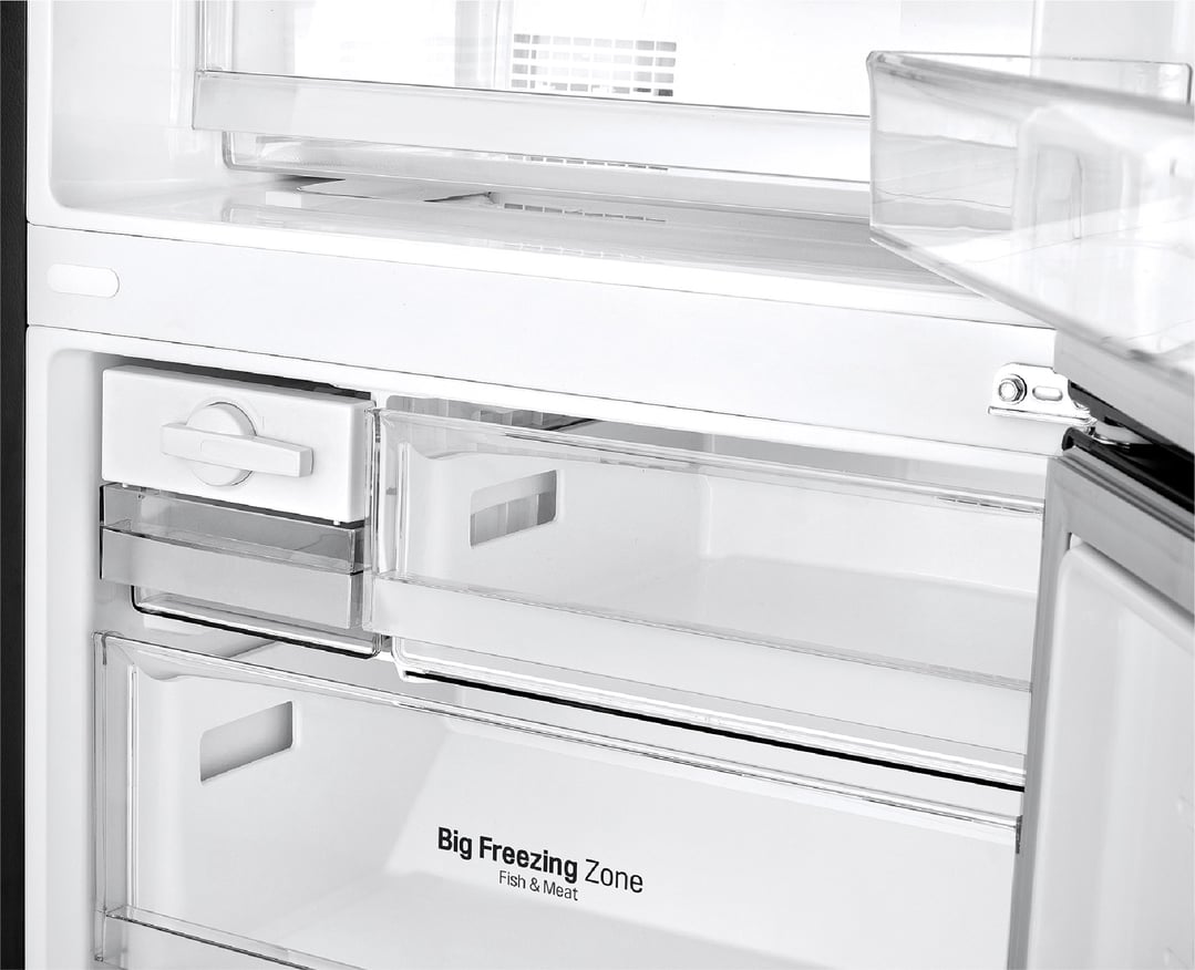LG 420L Bottom Mount Fridge Black Steel GB455BTL