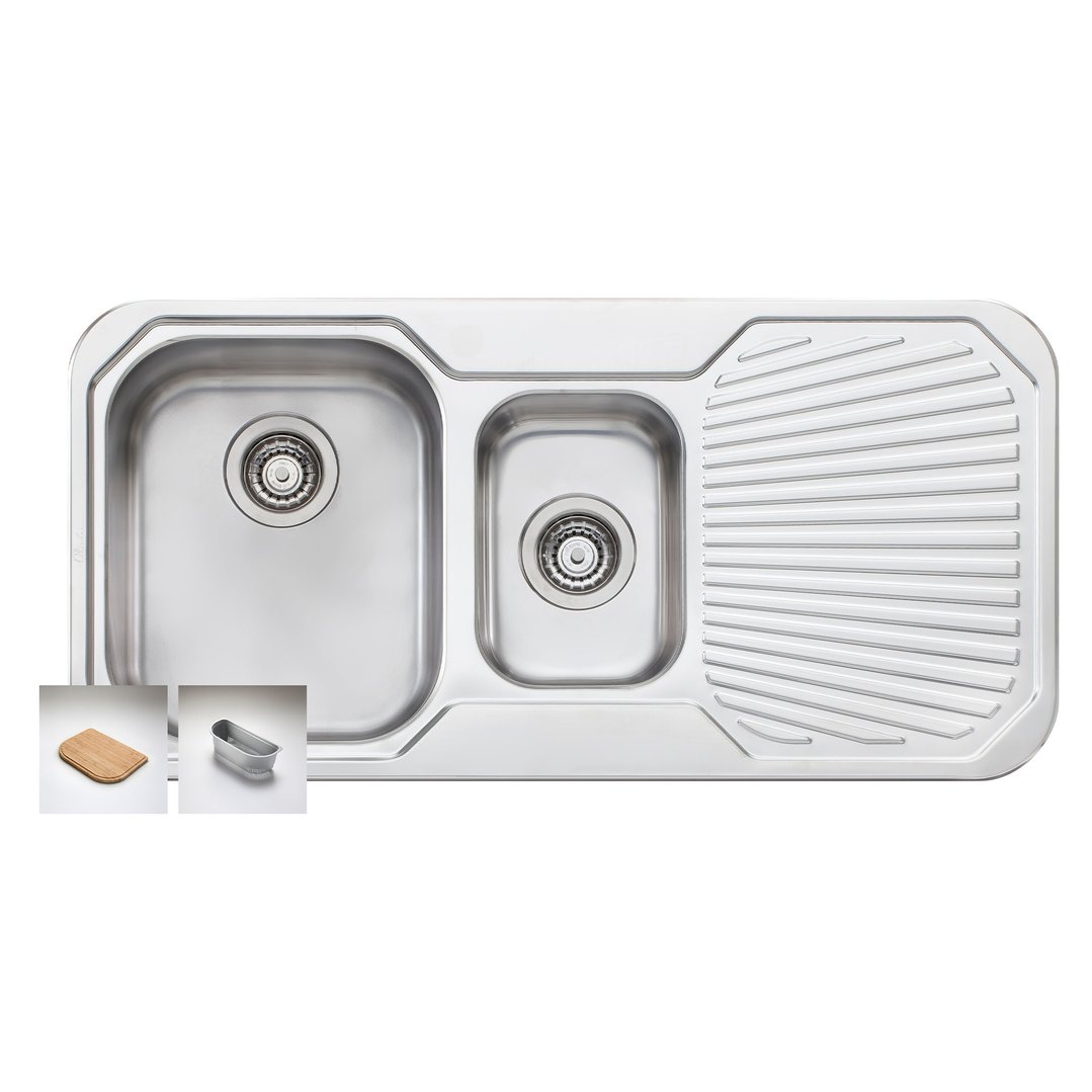 Oliveri Petite 1 & 1/2 Left Hand Bowl Sink With Drainer PE301