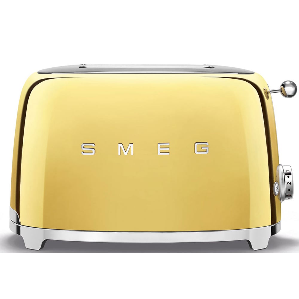 Smeg 50's Retro Style Aesthetic 2 Slice Toaster Gold TSF01GOAU
