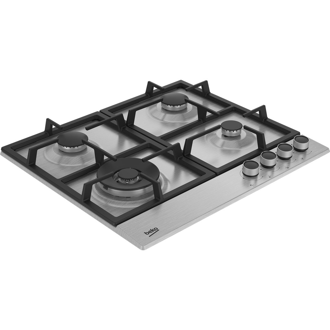 Beko 60cm 4 Burner Gas Cooktop Stainless Steel BCT60GX1