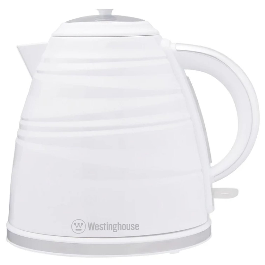 Westinghouse Kettle and Toaster Pack White Striped 1.7L Kettle, 2 Slice Toaster WHKTPK07W