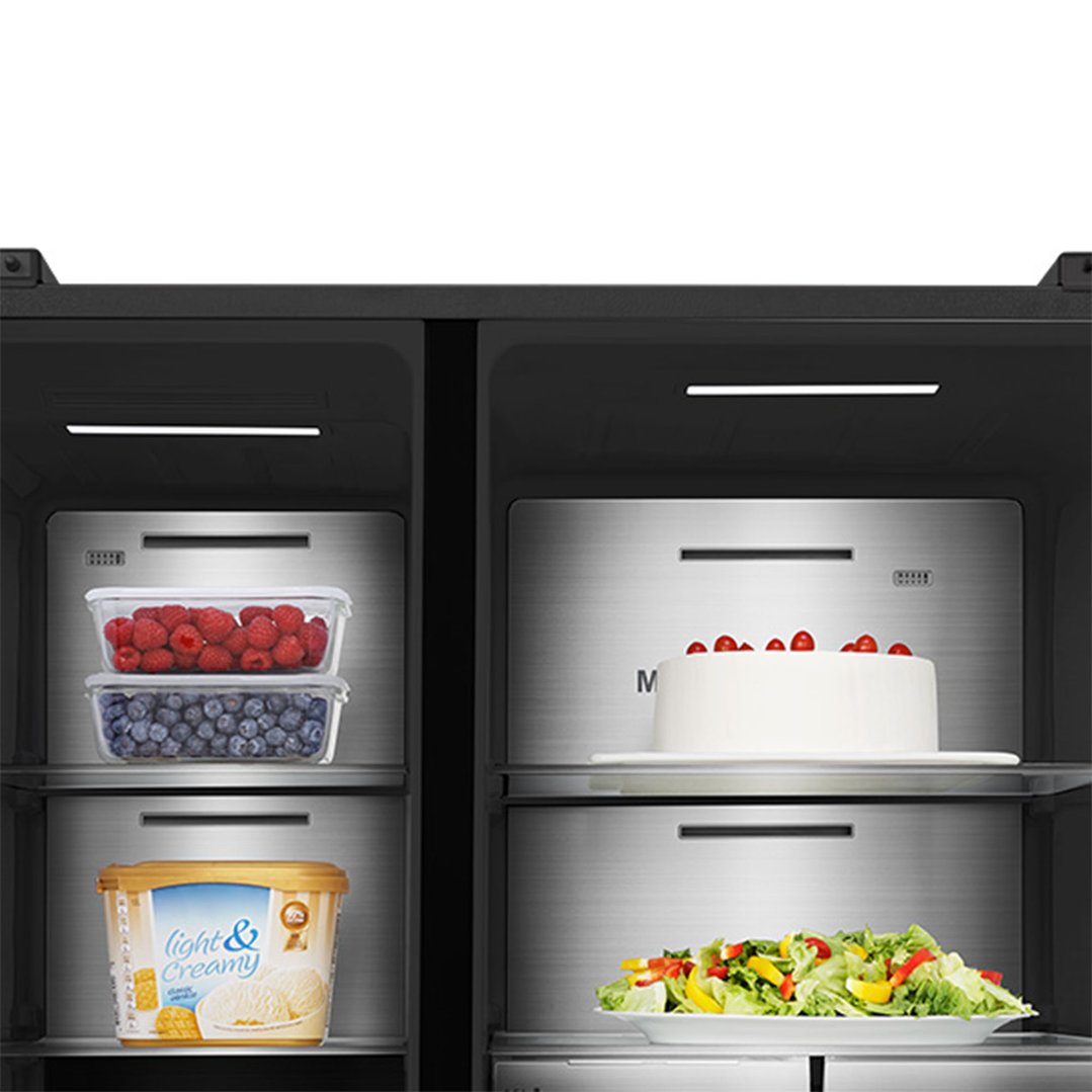 Hisense 614L PureFlat Eclipse Side-by-Side Black Fridge HRSBS613BWX