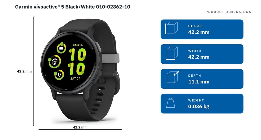 Garmin vívoactive® 5 Black/White 010-02862-10