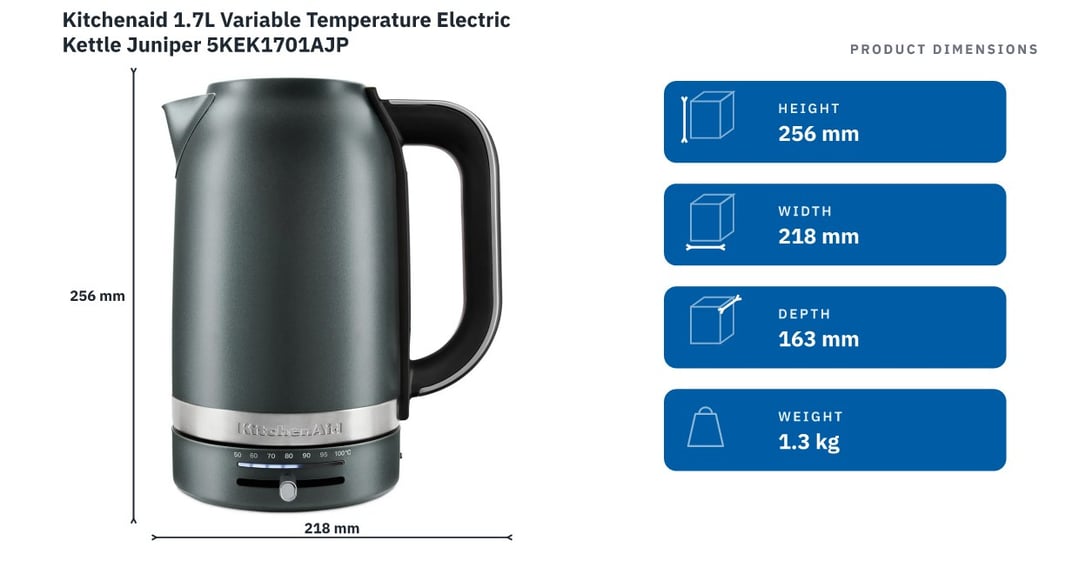 Kitchenaid 1.7L Variable Temperature Electric Kettle Juniper 5KEK1701AJP