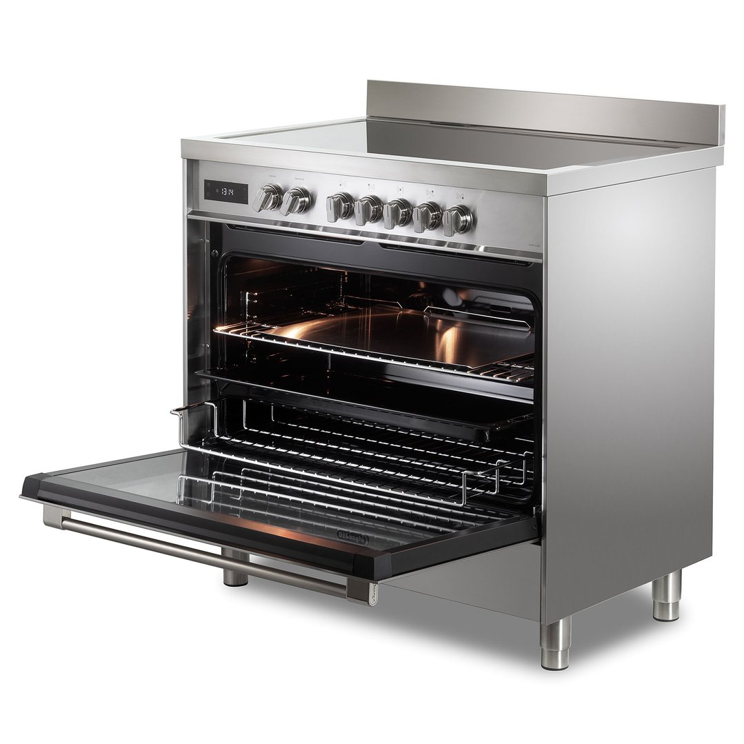 Delonghi 90cm Freestanding Deluxe Induction Cooker - Stainless Steel DEF1407INDSS