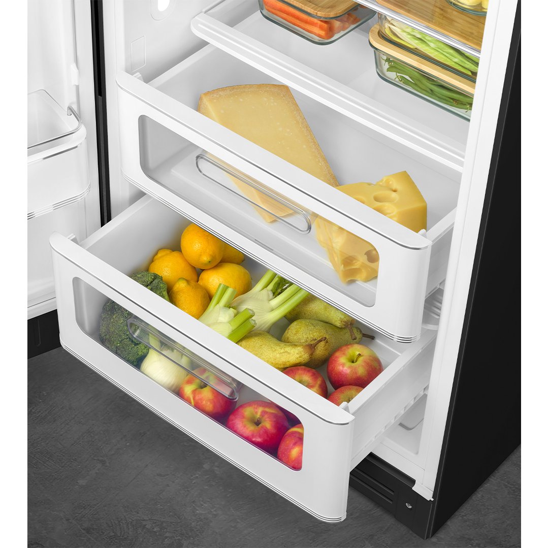 Smeg FAB 28 50’S Style Retro Refrigerator, Left Hand - Black FAB28LBL5AU