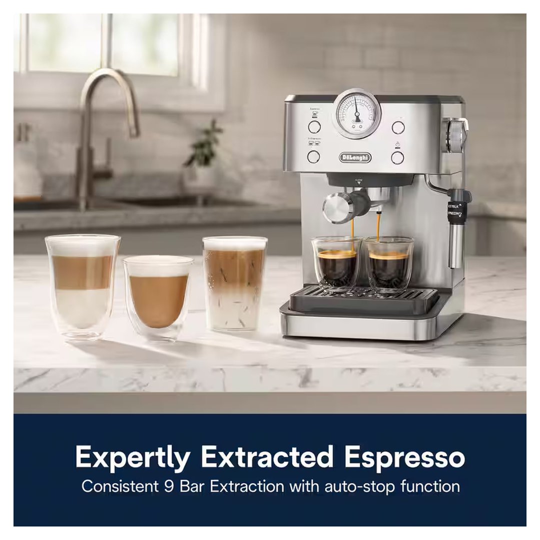 Delonghi Classic Manual Coffee Machine Metal EM450M