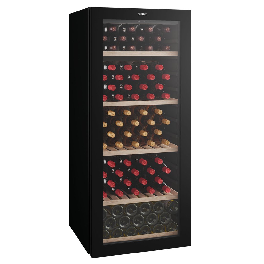 Vintec 129 Bottle Single Zone Wine Cabinet - Black VWS140FAB-X