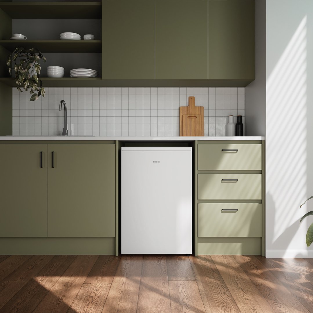 Haier 114L 300 Series Bar White Refrigerator Freezer HRF115UW2
