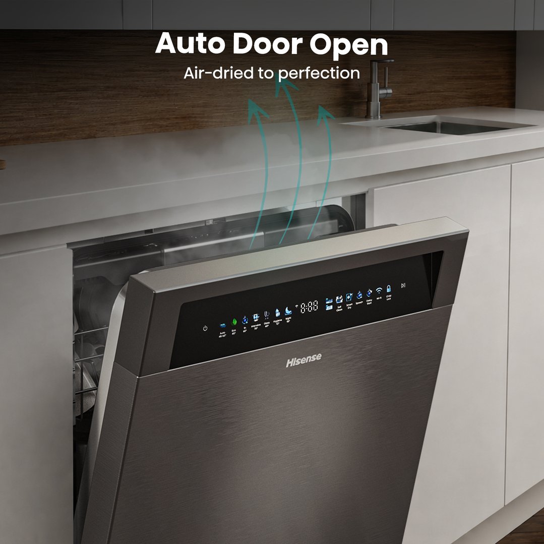 Hisense Vero Shine Series 7 16 Place Setting Freestanding Dishwasher (Black) HS7C16FB