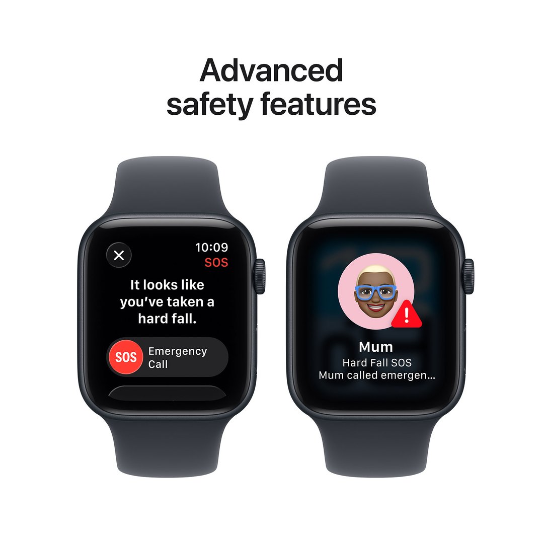Apple Watch SE 3 44mm Midnight Aluminium Case GPS + Cellular Sport Band (S/M) MEPH4X/A