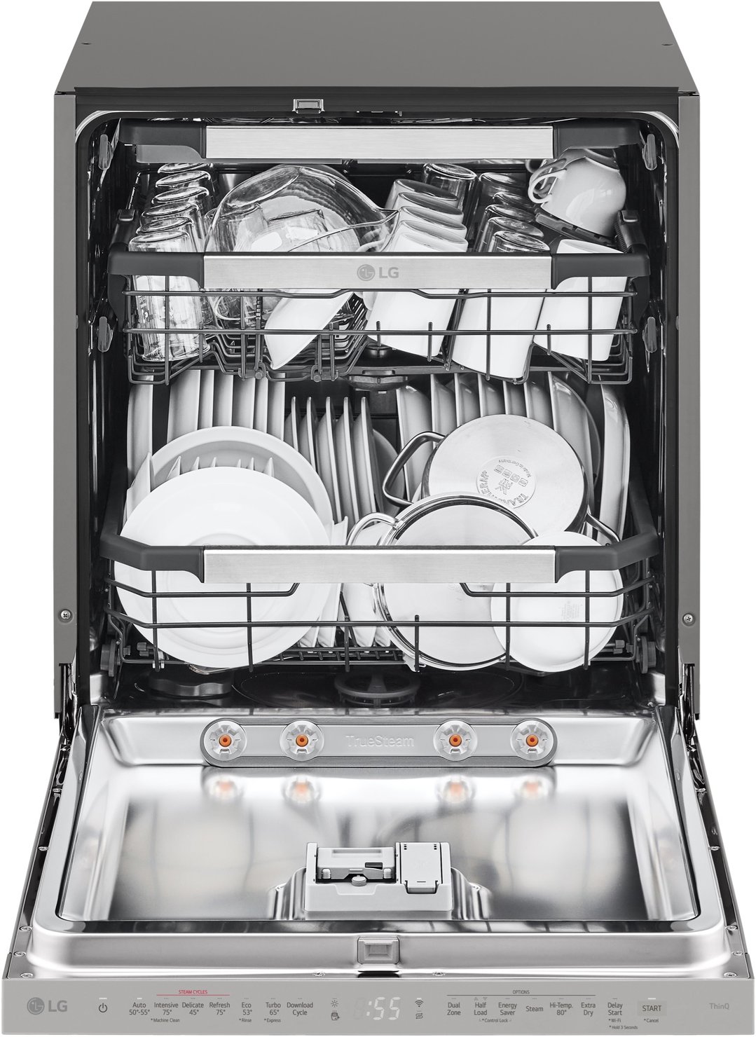LG 15 Place QuadWash® Built-under Dishwasher with Auto Open Dry in Platinum Steel XD3A25UPS